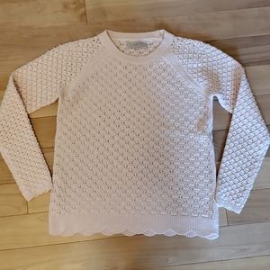 Loft pink scalloped sweater